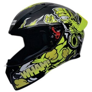 H STUDDS THUNDER D10 CLEAER VISOR WITH SPOILER N5 YELLOW L