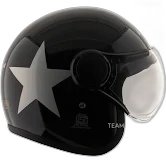 H VEGA JET STAR W/VISOR  BLACK SILVER