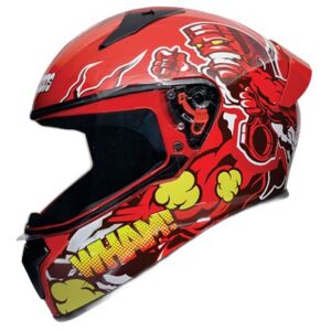 H STUDDS THUNDER D10 CLEAR VISOR WITH SPOILER RED N2 L